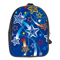 Line Star Space Blue Sky Light Rainbow Red Orange White Yellow School Bags(large) 