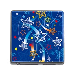 Line Star Space Blue Sky Light Rainbow Red Orange White Yellow Memory Card Reader (square) by Mariart