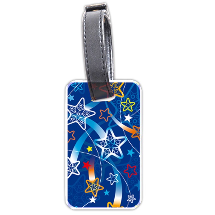 Line Star Space Blue Sky Light Rainbow Red Orange White Yellow Luggage Tags (One Side) 