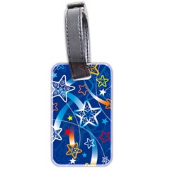 Line Star Space Blue Sky Light Rainbow Red Orange White Yellow Luggage Tags (two Sides) by Mariart