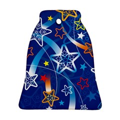 Line Star Space Blue Sky Light Rainbow Red Orange White Yellow Bell Ornament (two Sides) by Mariart