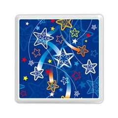 Line Star Space Blue Sky Light Rainbow Red Orange White Yellow Memory Card Reader (square)  by Mariart