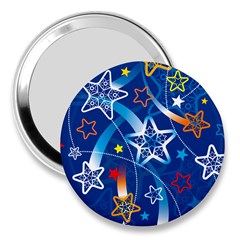 Line Star Space Blue Sky Light Rainbow Red Orange White Yellow 3  Handbag Mirrors by Mariart