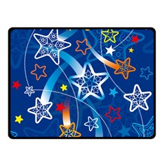 Line Star Space Blue Sky Light Rainbow Red Orange White Yellow Double Sided Fleece Blanket (small)  by Mariart