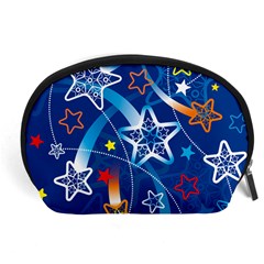 Line Star Space Blue Sky Light Rainbow Red Orange White Yellow Accessory Pouches (large)  by Mariart