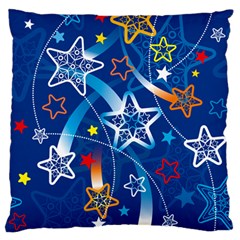 Line Star Space Blue Sky Light Rainbow Red Orange White Yellow Large Flano Cushion Case (one Side) by Mariart