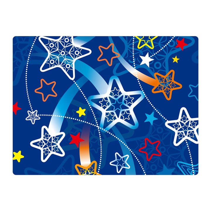 Line Star Space Blue Sky Light Rainbow Red Orange White Yellow Double Sided Flano Blanket (Mini) 