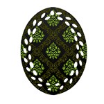 Leaf Green Ornament (Oval Filigree) Front