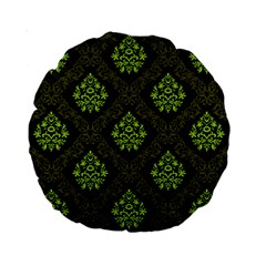 Leaf Green Standard 15  Premium Round Cushions by Mariart