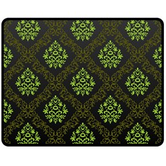 Leaf Green Double Sided Fleece Blanket (medium)  by Mariart