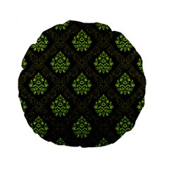 Leaf Green Standard 15  Premium Flano Round Cushions by Mariart