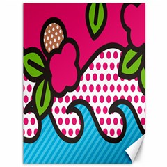 Rose Floral Circle Line Polka Dot Leaf Pink Blue Green Canvas 36  X 48   by Mariart