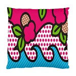 Rose Floral Circle Line Polka Dot Leaf Pink Blue Green Standard Cushion Case (Two Sides) Front