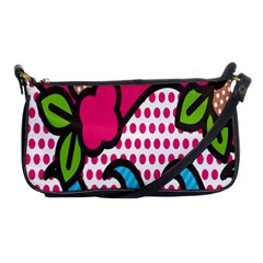 Rose Floral Circle Line Polka Dot Leaf Pink Blue Green Shoulder Clutch Bags by Mariart