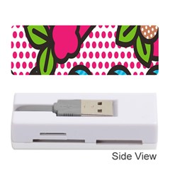 Rose Floral Circle Line Polka Dot Leaf Pink Blue Green Memory Card Reader (stick)  by Mariart