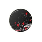 Star Red Flower Floral Black Leaf Polka Circle Hat Clip Ball Marker Front