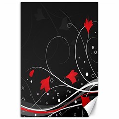 Star Red Flower Floral Black Leaf Polka Circle Canvas 20  X 30   by Mariart