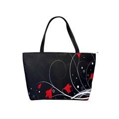 Star Red Flower Floral Black Leaf Polka Circle Shoulder Handbags by Mariart