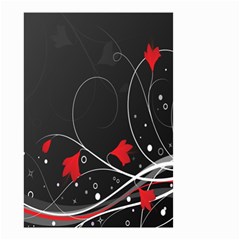 Star Red Flower Floral Black Leaf Polka Circle Small Garden Flag (two Sides) by Mariart