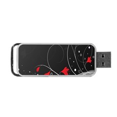 Star Red Flower Floral Black Leaf Polka Circle Portable Usb Flash (one Side) by Mariart