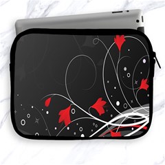 Star Red Flower Floral Black Leaf Polka Circle Apple Ipad 2/3/4 Zipper Cases by Mariart