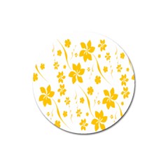 Shamrock Yellow Star Flower Floral Star Magnet 3  (round) by Mariart