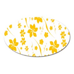 Shamrock Yellow Star Flower Floral Star Oval Magnet by Mariart