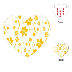 Shamrock Yellow Star Flower Floral Star Playing Cards (heart)  by Mariart