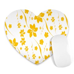 Shamrock Yellow Star Flower Floral Star Heart Mousepads by Mariart