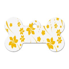 Shamrock Yellow Star Flower Floral Star Dog Tag Bone (one Side) by Mariart