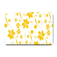 Shamrock Yellow Star Flower Floral Star Small Doormat  by Mariart