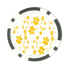 Shamrock Yellow Star Flower Floral Star Poker Chip Card Guard by Mariart