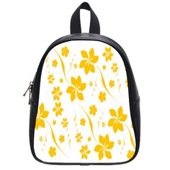 Shamrock Yellow Star Flower Floral Star School Bags (small)  by Mariart