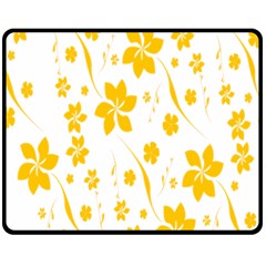 Shamrock Yellow Star Flower Floral Star Fleece Blanket (medium)  by Mariart