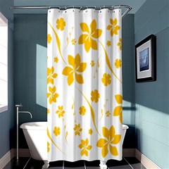 Shamrock Yellow Star Flower Floral Star Shower Curtain 36  X 72  (stall)  by Mariart