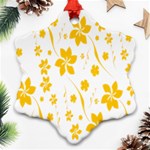 Shamrock Yellow Star Flower Floral Star Ornament (Snowflake) Front