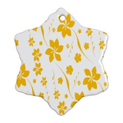 Shamrock Yellow Star Flower Floral Star Snowflake Ornament (two Sides) by Mariart