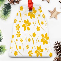 Shamrock Yellow Star Flower Floral Star Bell Ornament (two Sides) by Mariart