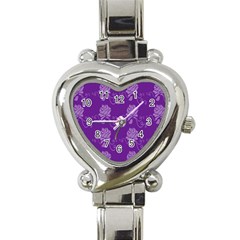 Purple Flower Rose Sunflower Heart Italian Charm Watch by Mariart