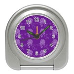 Purple Flower Rose Sunflower Travel Alarm Clocks Front