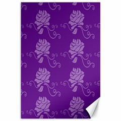 Purple Flower Rose Sunflower Canvas 12  X 18   by Mariart