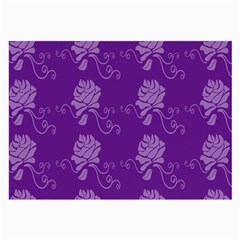 Purple Flower Rose Sunflower Large Glasses Cloth (2-side) by Mariart