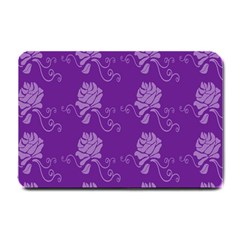 Purple Flower Rose Sunflower Small Doormat  by Mariart