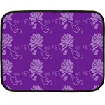 Purple Flower Rose Sunflower Double Sided Fleece Blanket (Mini)  35 x27  Blanket Back