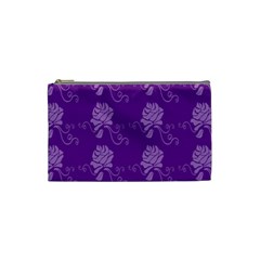 Purple Flower Rose Sunflower Cosmetic Bag (small)  by Mariart