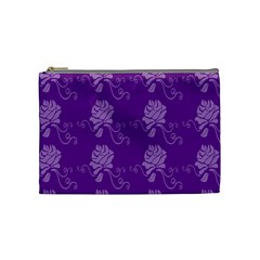 Purple Flower Rose Sunflower Cosmetic Bag (medium)  by Mariart