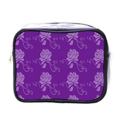 Purple Flower Rose Sunflower Mini Toiletries Bags by Mariart