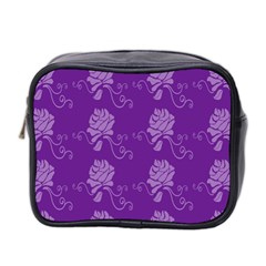 Purple Flower Rose Sunflower Mini Toiletries Bag 2-side by Mariart