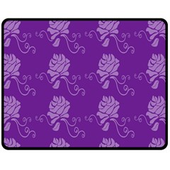 Purple Flower Rose Sunflower Fleece Blanket (medium)  by Mariart