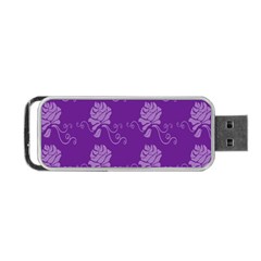 Purple Flower Rose Sunflower Portable Usb Flash (two Sides) by Mariart